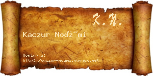Kaczur Noémi névjegykártya