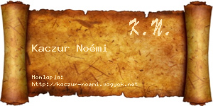 Kaczur Noémi névjegykártya